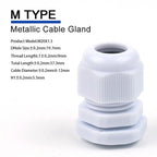 IP68 Waterproof Cable Gland Black Plastic Seal Joint Nylon M12/M16/M18/M20/M22/M25/M27/M30 White Waterproof Cable Connector