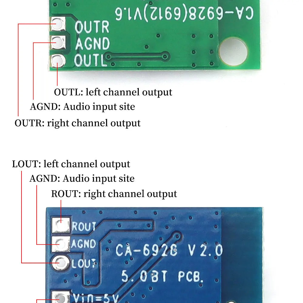 1/5/10PCS Mono Bluetooth 5.0 Audio Module CA-6928 DC3.3-6V for Wireless Music Player Speaker Receiver Modified Amplifier Board