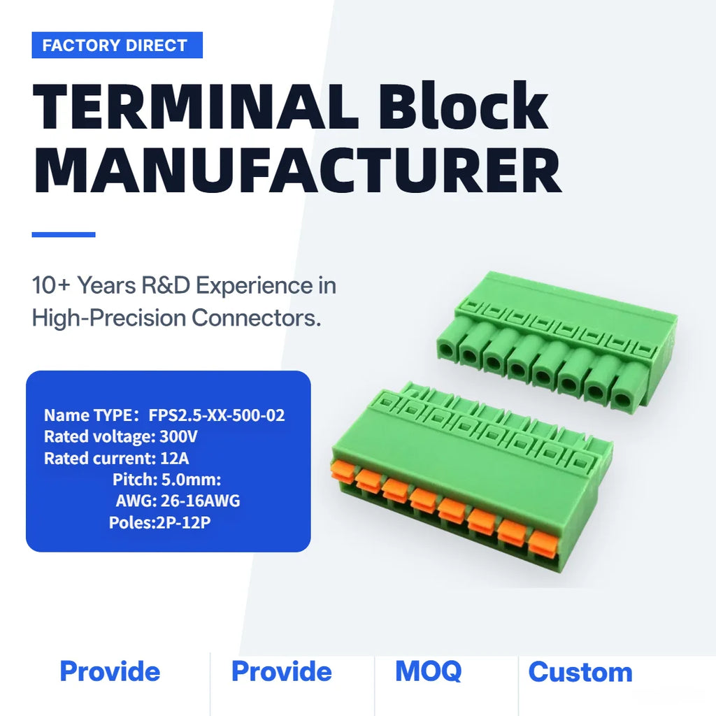 AOSI Factory Hot Sale Tool-free Pluggable 2EDGKN-5.08 DIN Rail Terminal Block