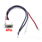 2 4 6 Pin USB-C Type Waterproof USB Connector Direct Compression Female Base Female Socket Charging Interface With Welding Wire