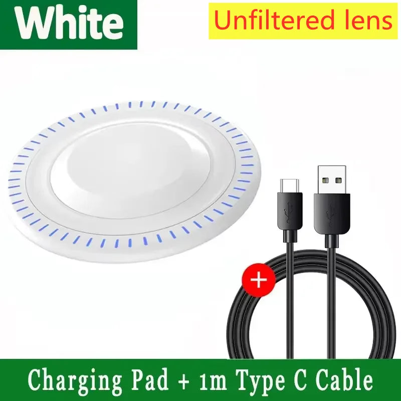 Phone Acrylic Metal Wireless Charger Station Led Light for iPhone 16 15 14 13 12 Pro Max Samsung S24 Xiaomi Mini Fast Charging