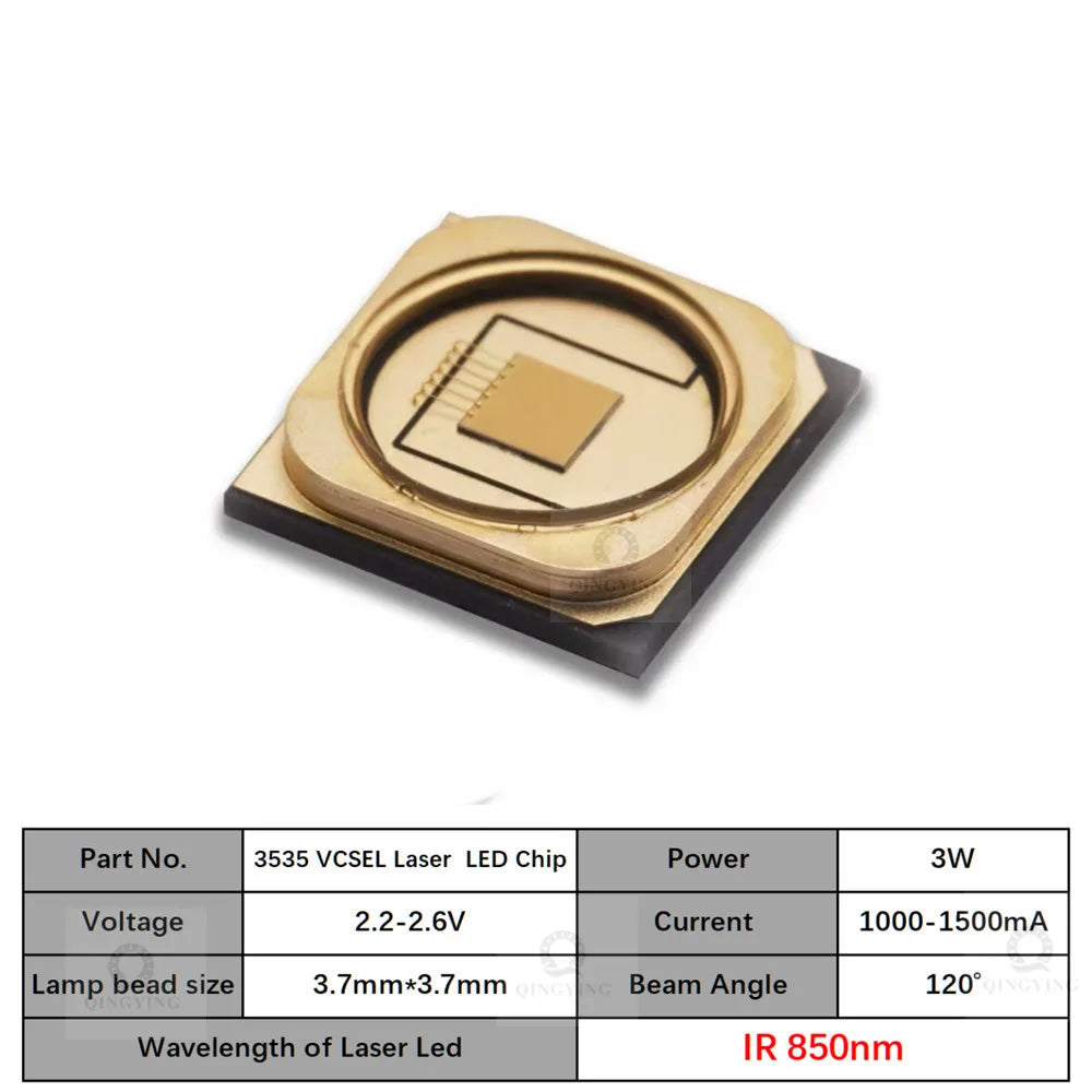 SMD 3535 IR Led Diode Laser Infrared Vcsel Lamp Beads 3W 850nm 940nm 980nm 1064nm 5W 808nm Optical Wafer Heating Medical Beauty