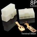 1Set 6.3mm 1/2/3/4/6/8P Automotive Male Female Electrical Connector Cable Terminal Plug Kit for Motorcycle Ebike Car Wiring