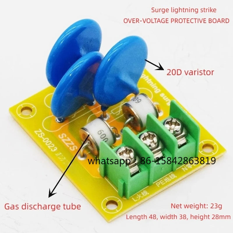 AC Power Surge Protector with Gas Discharge Tube & Varistor for Lightning & Overvoltage Protection - Size 48x38x28mm 1PC