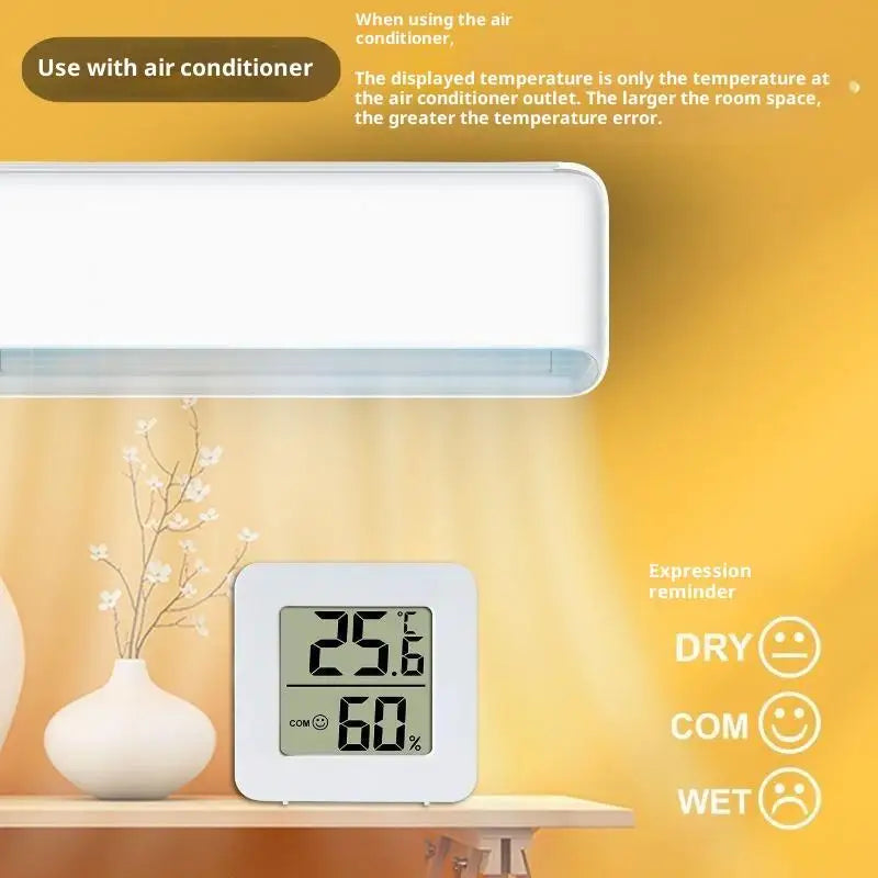 Temperature Gauge Mini LCD Digital Hygrometer: Indoor Room Humidity Meter Sensor Weather Home