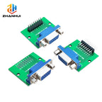 1/2/5PCS DB15 HDR15 DR15 VGA Female Socket Conversion Board Blue PCB Interface Test Module to 2.54mm DIP Pin Header
