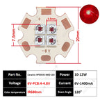 10W High Power LED Chip IR Infrared 660nm 680/730/760/810/850nm 12W 3535 Bead 2V 4V 8V 700/1400/2800mA For Night Vision Security