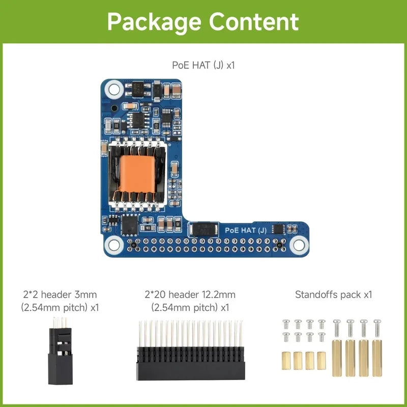 Raspberry Pi 5 PoE+ HAT for Raspberry Pi 5 CM5 PoE+ HAT Ethernet Expansion Board 5V/5A Output Fit for Official Case