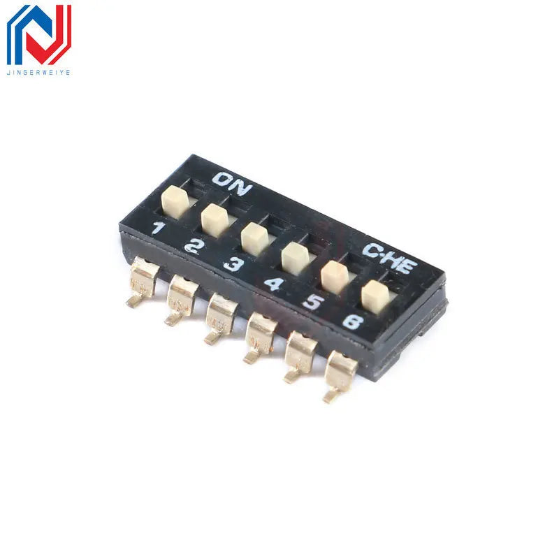 Slide Type SMT SMD Dip Switch Toggle 2.54mm 2Row 4Pin 2 Position/8 Pin 4 Position/16Pin 8 Position Black Switch Gold Plated Pin