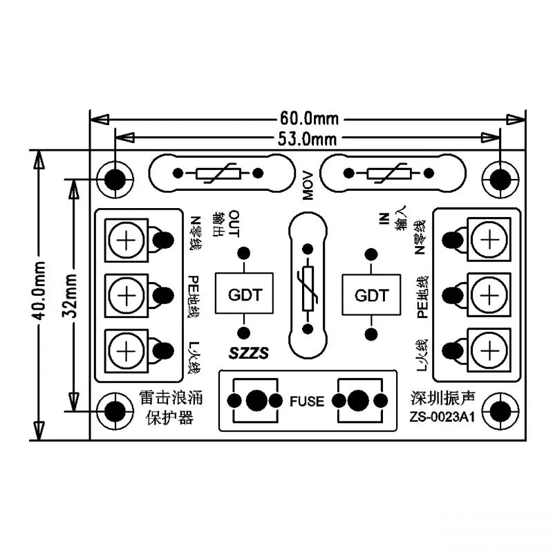 AC power surge lightning protector gas tube discharge varistor overvoltage protection