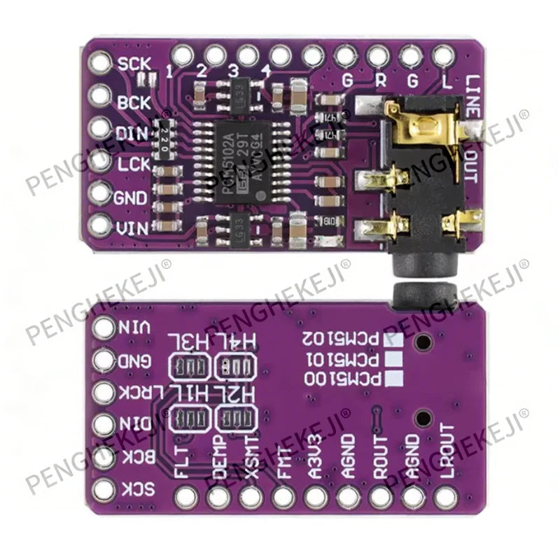 1let Interface I2S PCM5102A DAC Decoder GY-PCM5102 Player Module For Raspberry Pi pHAT Format Board Digital PCM5102 Audio Board
