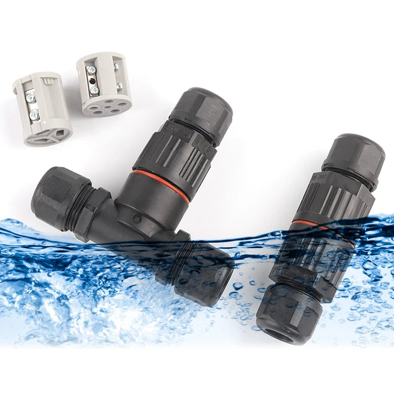 1Pcs I & T Shape Wire Connector 2/3/5 Pin Waterproof Connectors Fast Screw Connection Push-in Terminals Electric Junction Box
