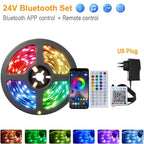 New 5-40M RGB LED Strip Lights with Power Supply Music Sync APP & 44Key Remote Control Flexible LED Tape for Home Room Decor