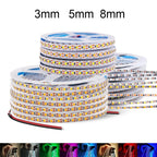 5V 2835 LED Strip Light 3mm 5mm 8mm PCB Width 120Leds/m Flexible LED Tape Ribbon Diode USB/2PIN Wire Led Lights for Room Decor