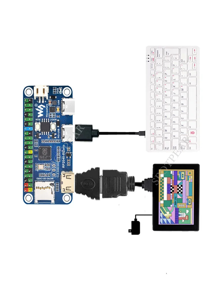 Waveshare RP2350-PiZero RP2040-PiZero Raspberry Pi Pico 2 RP2350B RP2350-PiZero Development Board PSRAM DVI For HDMI