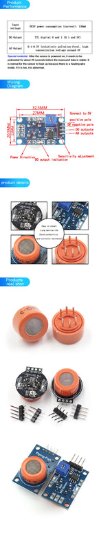 MQ-3 alcohol ethanol sensor MQ3 Alcohol Ethanol Sensor Breath Gas Ethanol Detection MQ-3