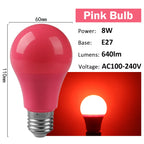 2-10pcs Colorful Bulb B22 E27 110V 220V Red Yellow Blue Green Pink Purple Orange Light Bulb Lamp for Home