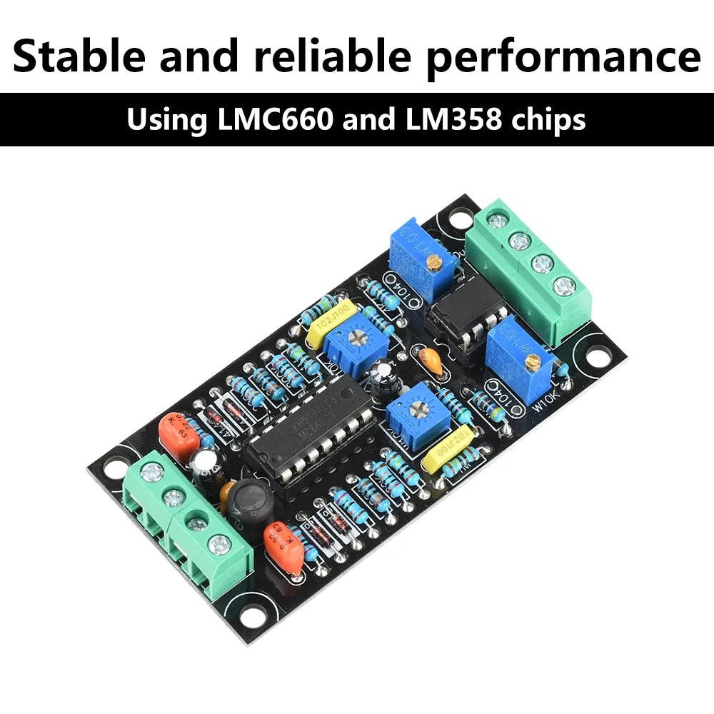 DC Single Supply 7-15V Dual-Channel Analog VU Meter Driver Board LMC660+LM358 Chip for Audio Tube Amplifiers Low Noise