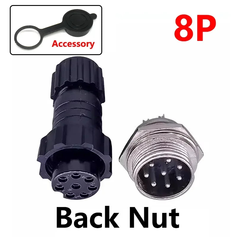 5/20Sets Aviation Connector GX16 M16 QL16, Waterproof Male/Female Plug & Socket with 2/3/4/5/6/7/8/9/10 Pins for Sensor Joint