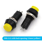 2PCS PBS-11A PBS-11B 12mm self-locking Plastic Push Button Switch Latching Switchs 3A 250V AC 2PIN