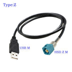 USB Male to 4Pin HSD Code A/B/C/D/G/H/J/K/Z Male Connector LVDS Cable Car Head Unit Control Screen RCC NAC Cable HSD to USB