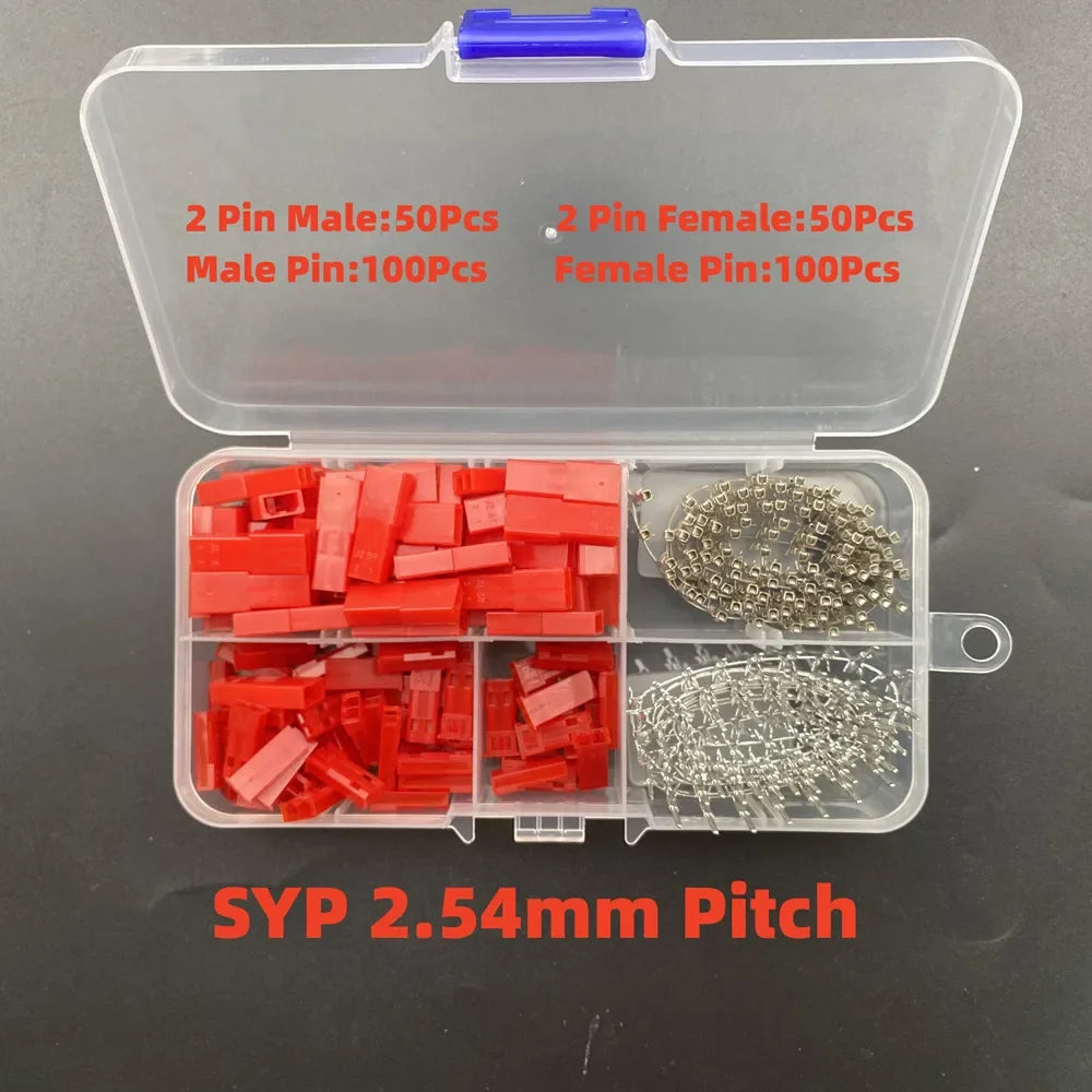 1Box JST 1.25 PH 2.0mm /SYP/SM/XH 2.54mm / VH 3.96mm Pitch Male Female Terminals Kit Plug Plastic Housing Header Crimp Connector