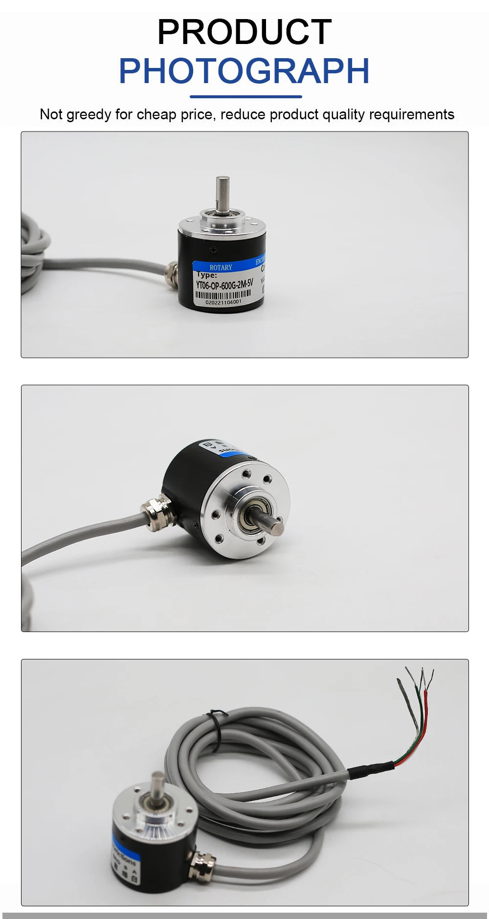 Photoelectric Incremental Rotary Encoder 38S6G5-B-G24N 50/100/200/360/400/500/600PPR AB 2 Phase DC8-24V NPN PNP Optical Encoder