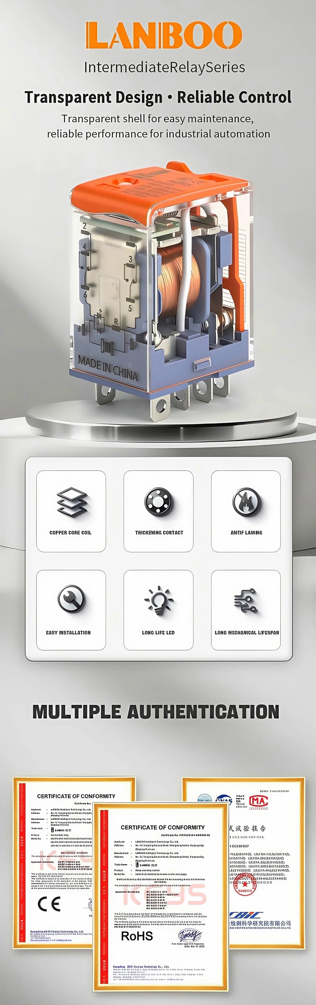 LANBOO Relay 12V 24V/AC 220V AC Voltage Coil High Quality General Purpose Micro Mini Relay with Socket Base 8pin/14pin