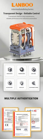 LANBOO Relay 12V 24V/AC 220V AC Voltage Coil High Quality General Purpose Micro Mini Relay with Socket Base 8pin/14pin