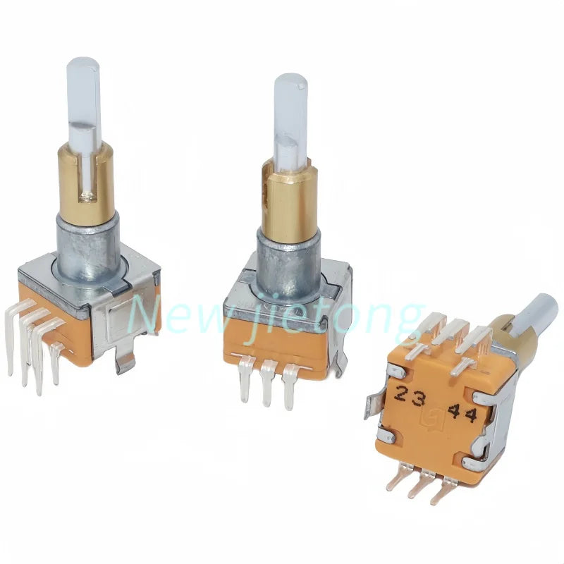 2PCS EC11 Encoder EC11EBB24C03 Dual-Shaft Axis with Push Button Switch EC110701N2B 30 Position 15 Pulse 8Pins 25MM Half Shaft