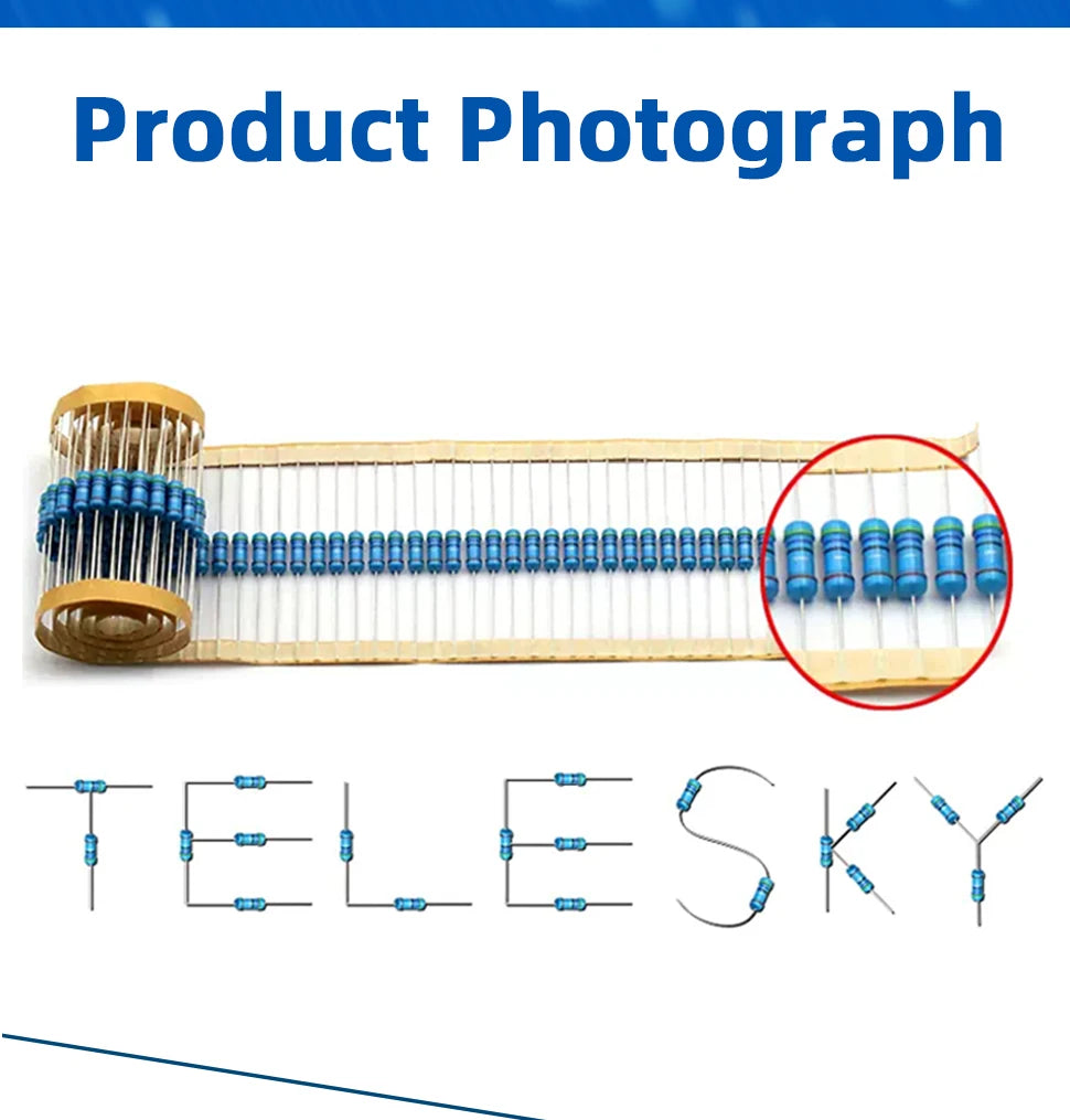 20PCS 1W 1% Metal Film Resistor 0.24Ω~2.2MΩ 1 10 47 100 200 220 300 470 910 1k 4.7k 10k 20k 47k 100k 220K 330K 470K 910k 1M ohm