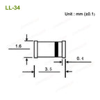 34 Values 0.5W SMD Zener Rectifier Diode Kit 2V 3V 3.3V 3.6V 5.1V 5.6V 7.5V 10V 12V 13V 15V 16V 18V 20V 22V 24V 30V 36V 39V 47V