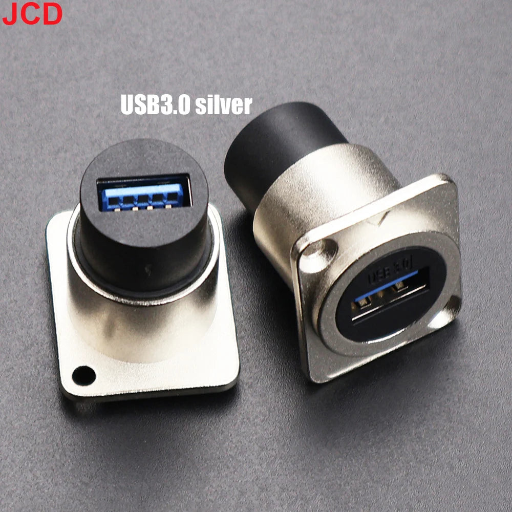 JCD 1pcs Metal D Type Module RJ45 CAT6&USB 2.0/3.0&Type C&HDMI-Jack Socket Through Network Panel Mounting Electronic Connector