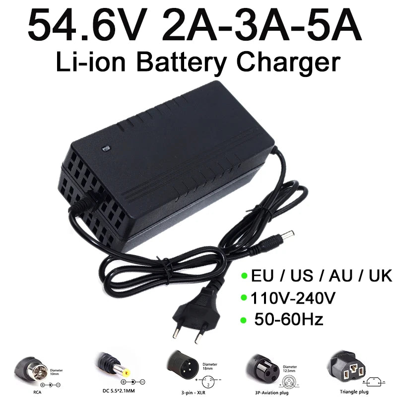 36V 48V 2A 3A 5A Lithium-Ion Charger 10S 13S 42V 54.6V 18650 Battery Charging 5A Fast Intelligent Charger