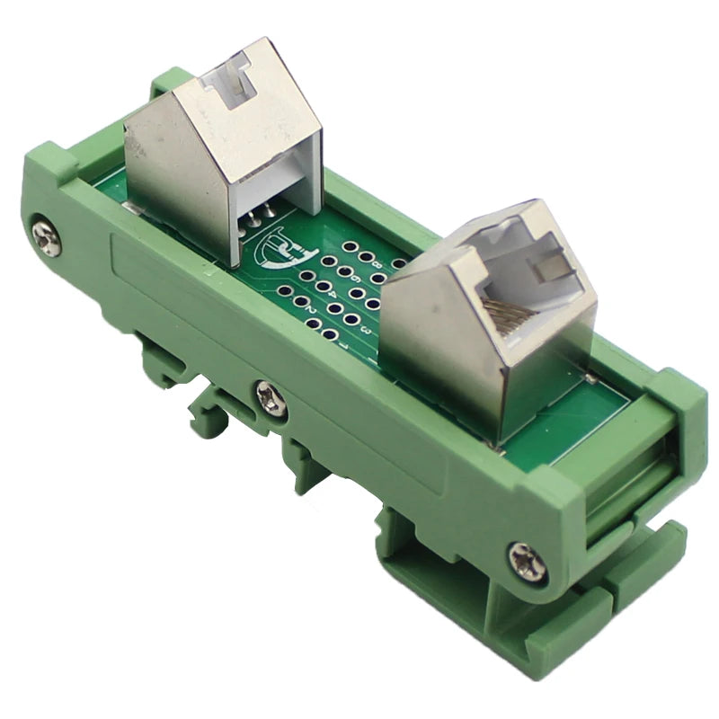 Din Rail Mounting RJ45 Female To Female Splitter Board RJ45 45 Degree Breakout Board