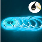USB COB Lamp Strip DC5V 320LEDs/M White/Red/Pink/Ice Blue/Yellow Cabinet Light Lamp TV Backlight Flexible Ribbon Rope LED Strip