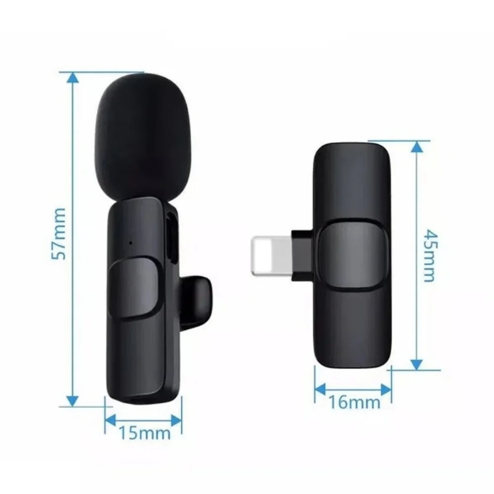 Mini Portable Wireless Lavalier Microphone for Live Broadcast Gaming Audio Video Recording Phone