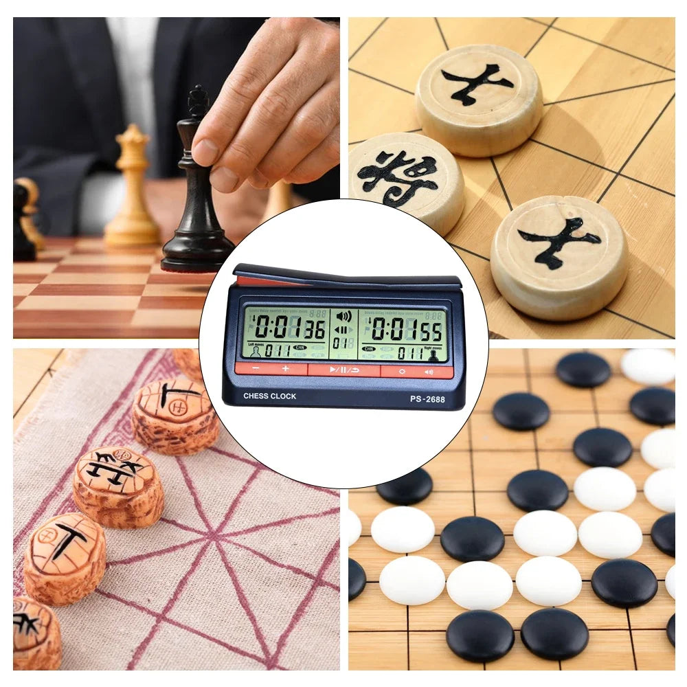 Digital Chess Clock LCD Screen ABS International Checkers Timer for Board Games and Chess I-Go Games And Other Games