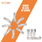 ETEK Solar DC 1000V PV Fuses 15A 20A 25A Ceramic GPV Fuse  10x38mm for Solar System Protection EKFL-10D