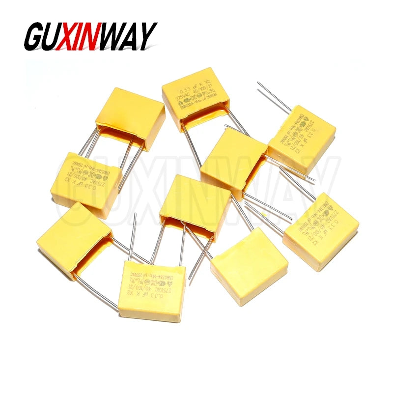 10pcs X2 Safety capacitor  Polypropylene film 15mm 100NF 1UF 150NF 22NF 220NF 330NF 47NF 470NF 680NF
