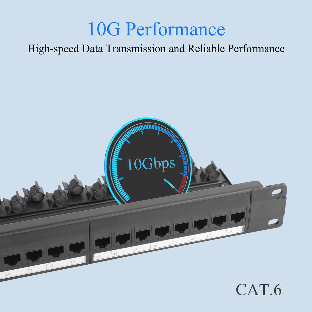 24/48 Port Patch Panel Cat6 RJ45 Coupler with Inline Keystone 10G 19" Patch Panel Removable Back Bar Ethernet Distribution Frame