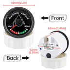 52mm 0-190ohm Waterproof Boat Marine Rudder Angle Indicator With Rudder Angle Sensor 7 color Backlight for Car Truck 12V/24V