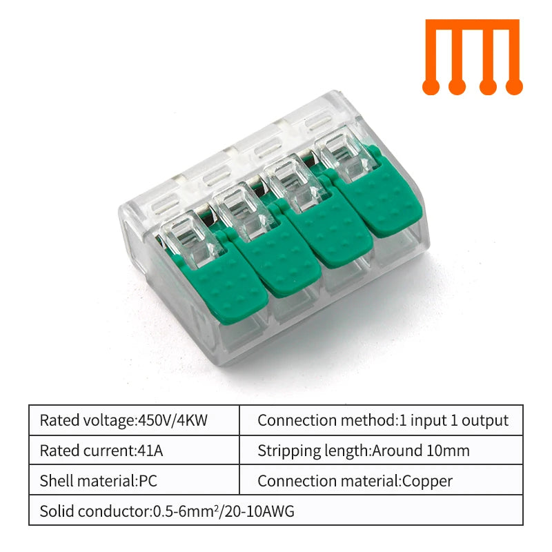 30-100 Pcs Cable Wire Connectors Mini Quick Terminal Block Electrical Connectors Reusable Type Quick Plug-in Terminals