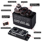 9imod 55kg Waterproof Servo IP67 180/270 Magnetic Sensor High Torque Coreless Digital Servo Full Metal Gear for 1/8 1/10 RC Cars