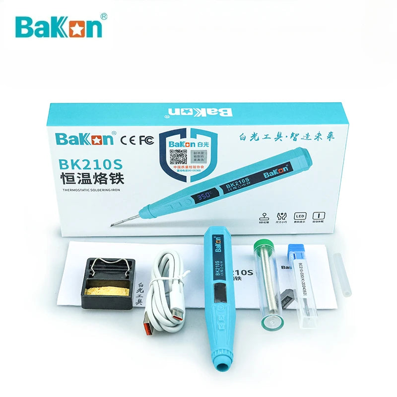 Bakon BK210S Electric Iron Solder USB Charging Portable Adjustable Temperature Auto Sleep Repair Tools Usb Паяльник C210s