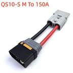 1PCS QS10P QS10 To Anderson 50A120A Patch Cord High Power Plug 6AWG 15CM 20CM 50CM