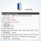 RS485 to Ethernet Serial Server COJXU NE2 Series MQTT IOT Communication DC 8-28V ModBus Gateway TCP/IP to RTU