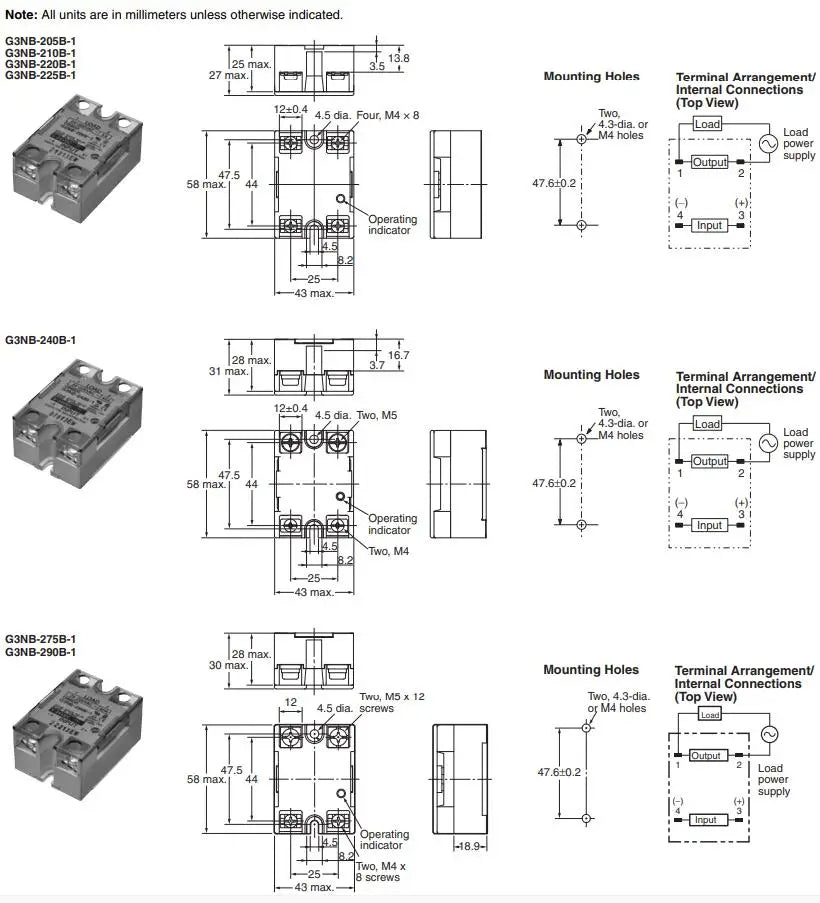 New and Original Omron SSR Solid State Relay G3NB-205B-1 210B 220B 225B 240B 275B 290B -1 G3NB-240B-UTU