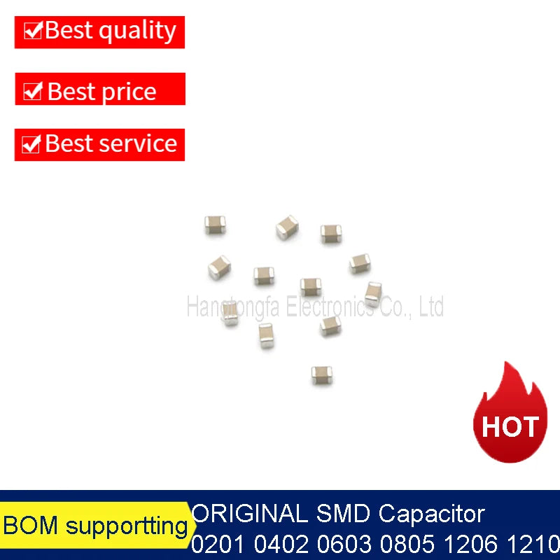 4000PCS Chip Capacitor 1206 0805 0603 2.7P 4.7P 10P 22P 33P 47P 75P 100P PF 3216 101J NPO 50V  A REEL Ceramic Capacitor SMD NEW