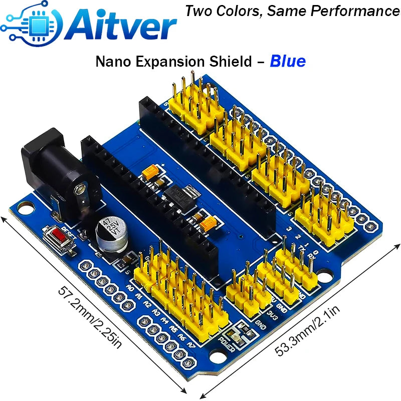 Nano Expansion Shield I/O Extension Board for Arduino Nano V3.0 Prototype Module – Blue/Red